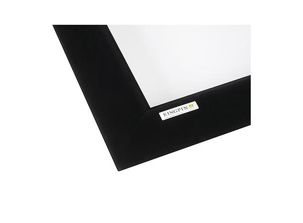 KingPin rammesp. lerret 16:9 170x95,5cm Ryddesalg 77" semsket sort kant