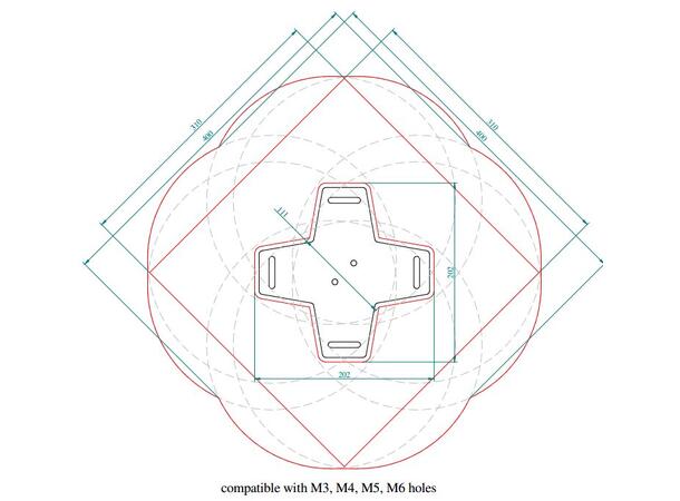 Euromet Arakno uni. projektorfeste Tak, inntil 45 KG, svart