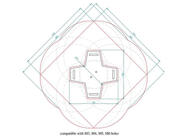 Euromet Arakno uni. projektorfeste Tak, inntil 45 KG, hvit