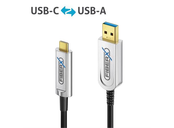 FiberX Serie - USB 3.1 Fiber Optic cable USB-A to USB-C - 15m