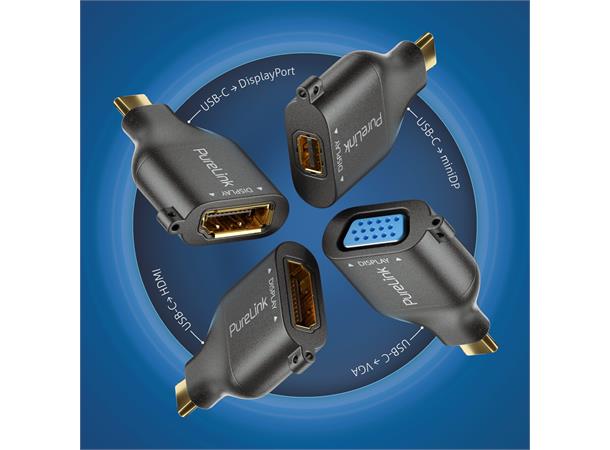 PureLink Adapter Ring Small - 4x USB-C USB-C > VGA/HDMI/miniDP/DP, gold plated