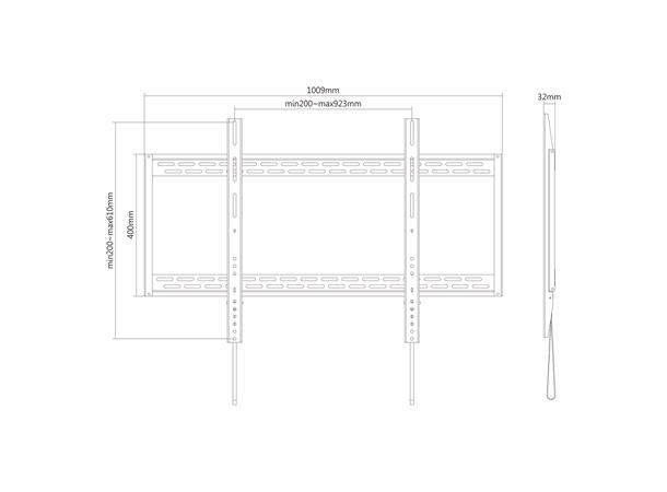 Puremount Wallmount Max VESA 900x600, 100kg 60-98"