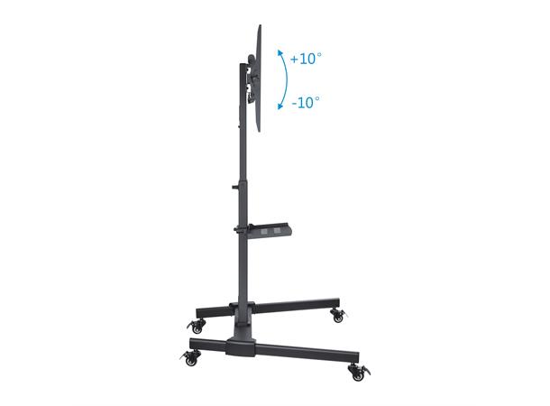 PureMounts® Steel Height Adjustable TV Cart, black