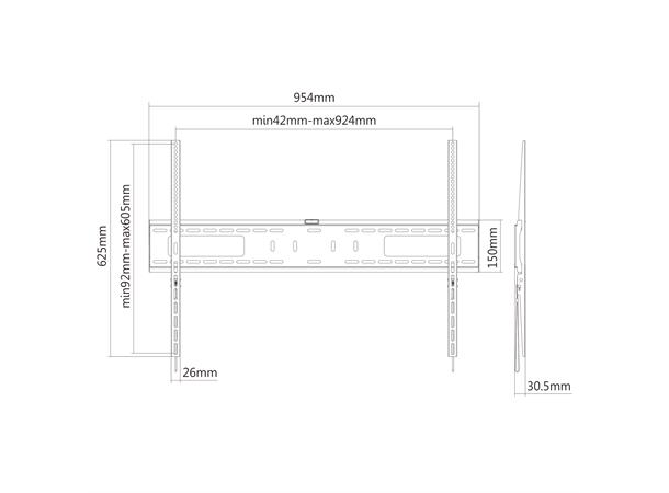 Puremount Wallmount Max VESA 900x600, 75kg