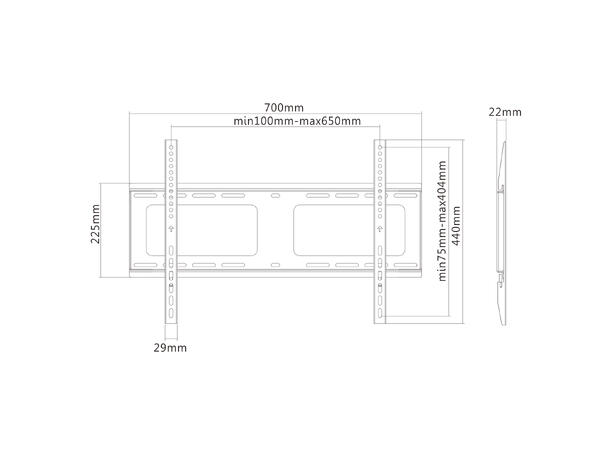 Puremount Wallmount Max VESA 600x400, 80kg