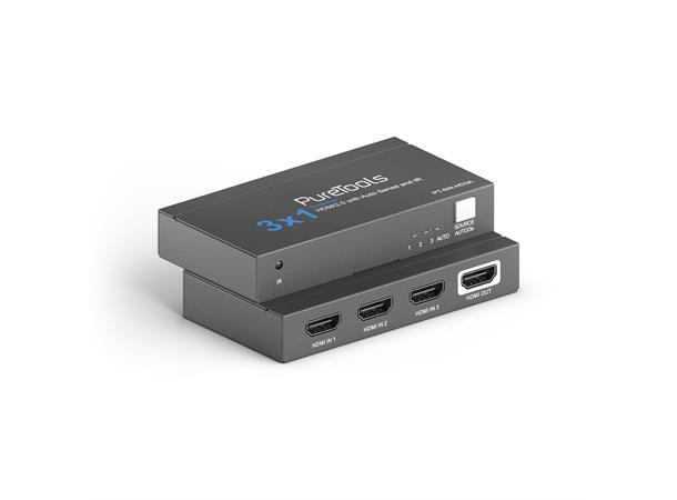 PureTools 3x1 4K 18Gbps HDMI Switcher with Auto Sense