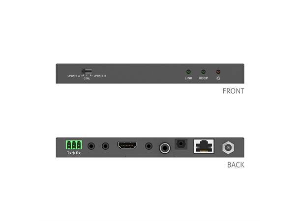 PureTools HDBaseT Receiver/De-Embedding 4K,40m4K/70m1080p/audio-HDMI ut