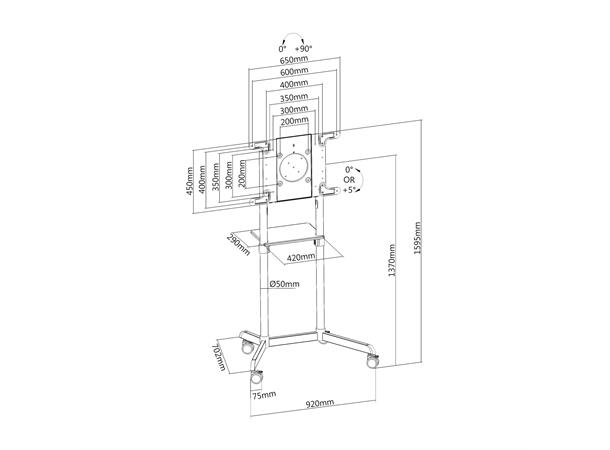 PureMounts Mobile TV Stand, black