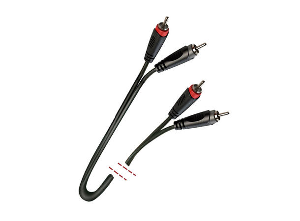 WorkPro - Lydkabel 2x2 phono han. 3m