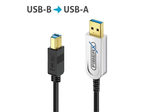 FiberX Serie - USB 3.1 Fiber Optic cable USB-A to USB-B - 30m