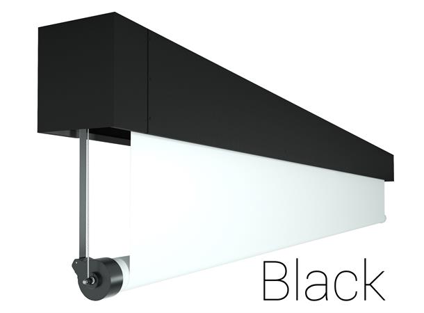 Screenline Maximillian  850x850 cm svart kasse, lystett duk