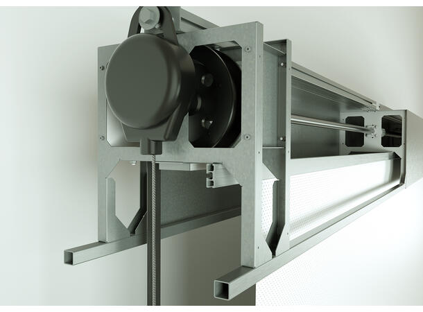 Screenline Maximillian  850x850 cm svart kasse, lystett duk