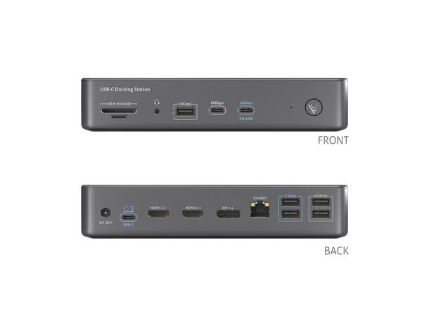 Vuelogic 15-in-1 USB-C Docking Station 2xHDMI, USB-C, 100W PD
