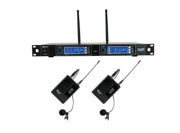 Work 2-kanals mikrofonsystem MR 2200/2 2xbeltesendere med mygg, 610 - 640 MHz