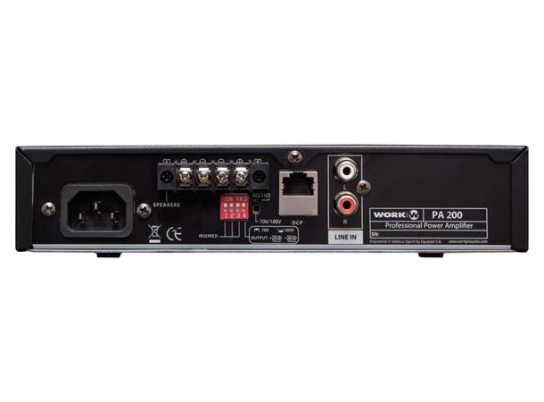 Work PA200 effekt forsterker 2 x 100W @ 8 Ohm, 200 W L70