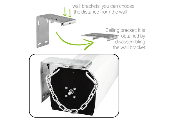 Screenline LODO motor 1:1 500x500cm u/sort kant/gain 1.1/White Ice