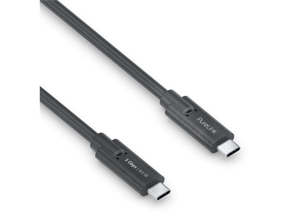PureLink USB-C v3.2 kabel 2meter Med E-Marker, 3A / 20V / 60W or 3A / 5V