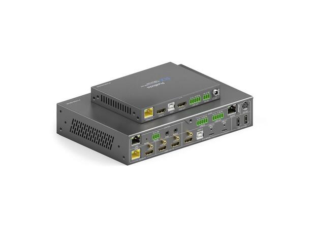 PureTools USB-C KVM Switcher 5x2HDBaseT, Multiview, Dante