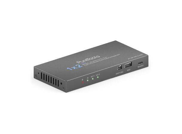 PureTools - 1x2 HDMI2.1 Splitter - 48Gbp with Scaler and Audio De-Embedding