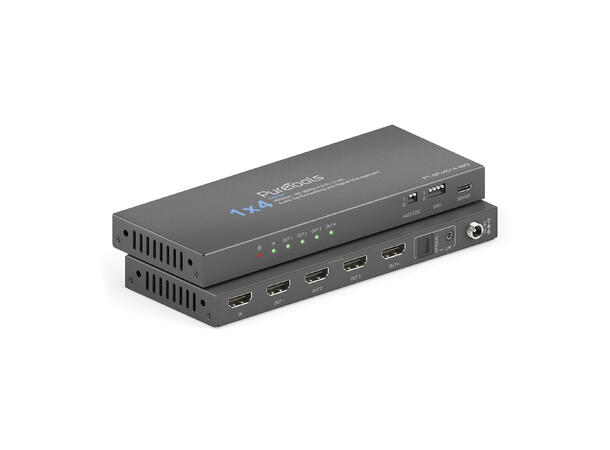 PureTools - 1x4 HDMI2.1 Splitter - 48Gbp with Scaler and Audio De-Embedding