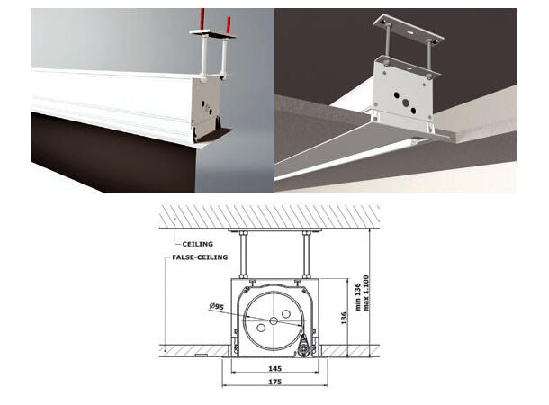 Screenline INCEILING 16:10 274x171cm 111" m/sorte kanter 1,1 gain WI
