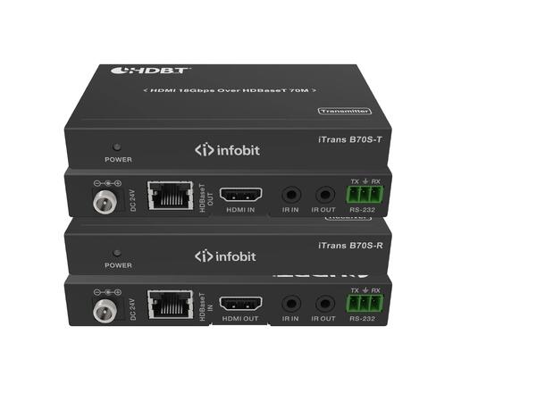 InfoBit - iTrans B70S HDBT Extender sett 70m1080P@60Hz; 40m 4K2K@50Hz.POC,HDR