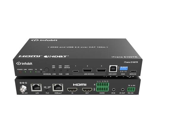 InfoBit - iTransE100TR - HDBT Transciver 4K60 HDBaseT 3.0 Transceiver with USB 2.