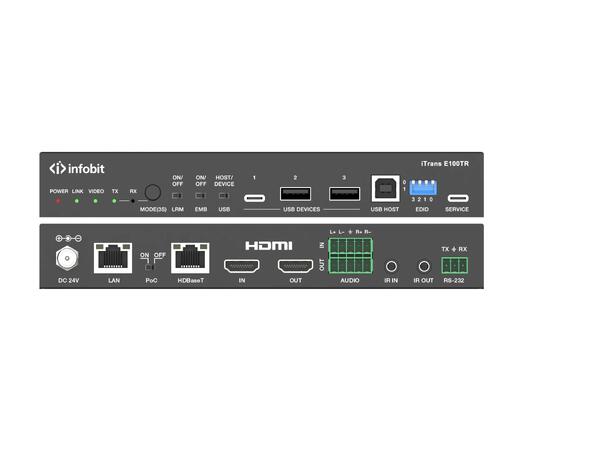 InfoBit - iTransE100TR - HDBT Transciver 4K60 HDBaseT 3.0 Transceiver with USB 2.