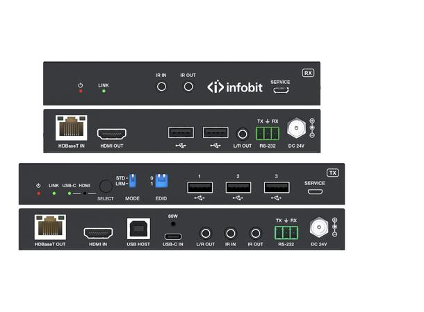 InfoBit - iTrans E100HC HDBT3.0  Ext 4K@60-USB-C/HDMI 60WPD 100m