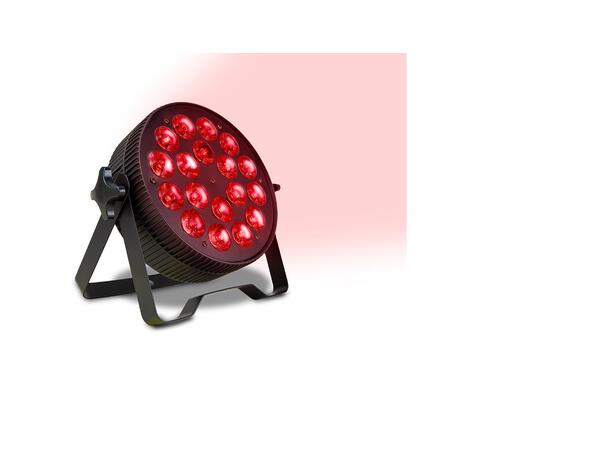 WorkPro - SLIM PAR, RGBWAUV LED 180W Beam angle 25º DMX 10CH 18x10W RGBWAUV