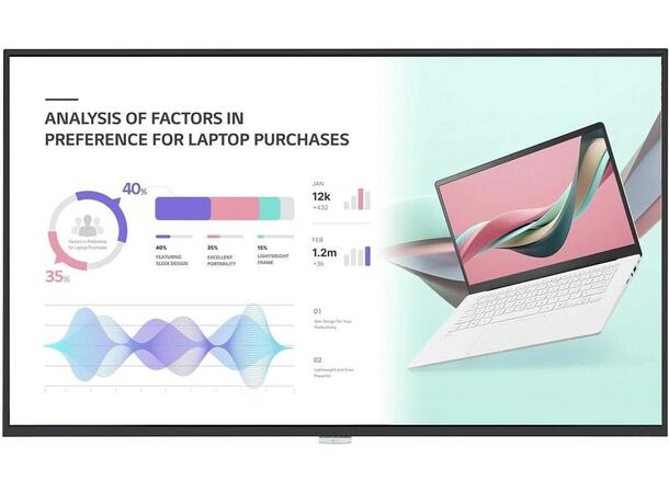 LG UH5 Series 75" IPS UHD 500cd 24/7 webOS 6.0 Speaker wifi Haze 25%