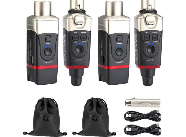 Xvive - U35D Dual WL System, PA 5,8GHz XLR WL 2xTX/2xRX >30m >5t batteri