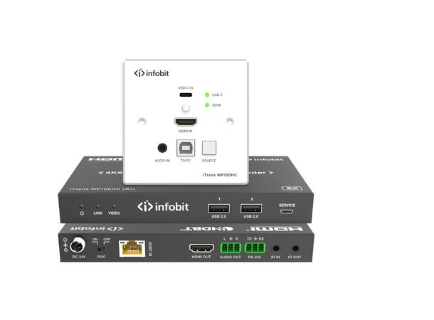 InfoBit - iTrans WP100HC HDMI/USB-C Wall plate hdbt kit
