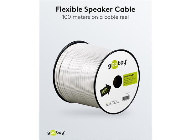 GooBay Høyttaler kabel 100mtr 2 x 2.5 mm², CCA, Hvit