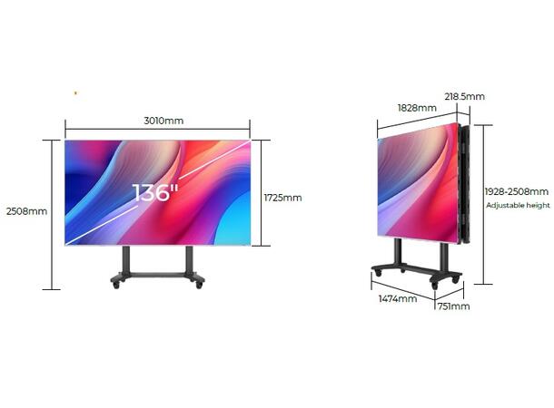 Absen Icon X136 Foldable LED 136" PP1.5 1920x1080 w/Trolley