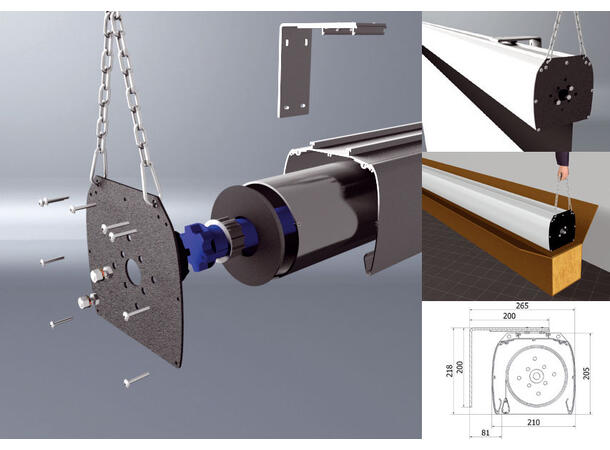 Screenline MOT EVO 16:9 320x189 Sort kas Black case